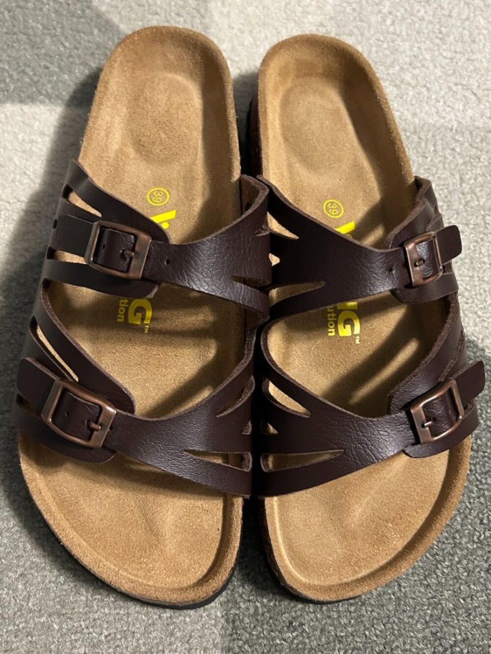 VIKING Whistler Cut-out Detail Brown Faux Leather Sandals Women's EU 39/US 8-8.5